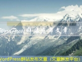 WordPress群站发布文章（文章群发平台）