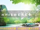 搜外6自动发布文章（自动发布文章怎么设置）