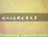 搜外6文章发布软件（自己写文章发表的软件）