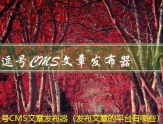逗号CMS文章发布器（发布文章的平台有哪些）